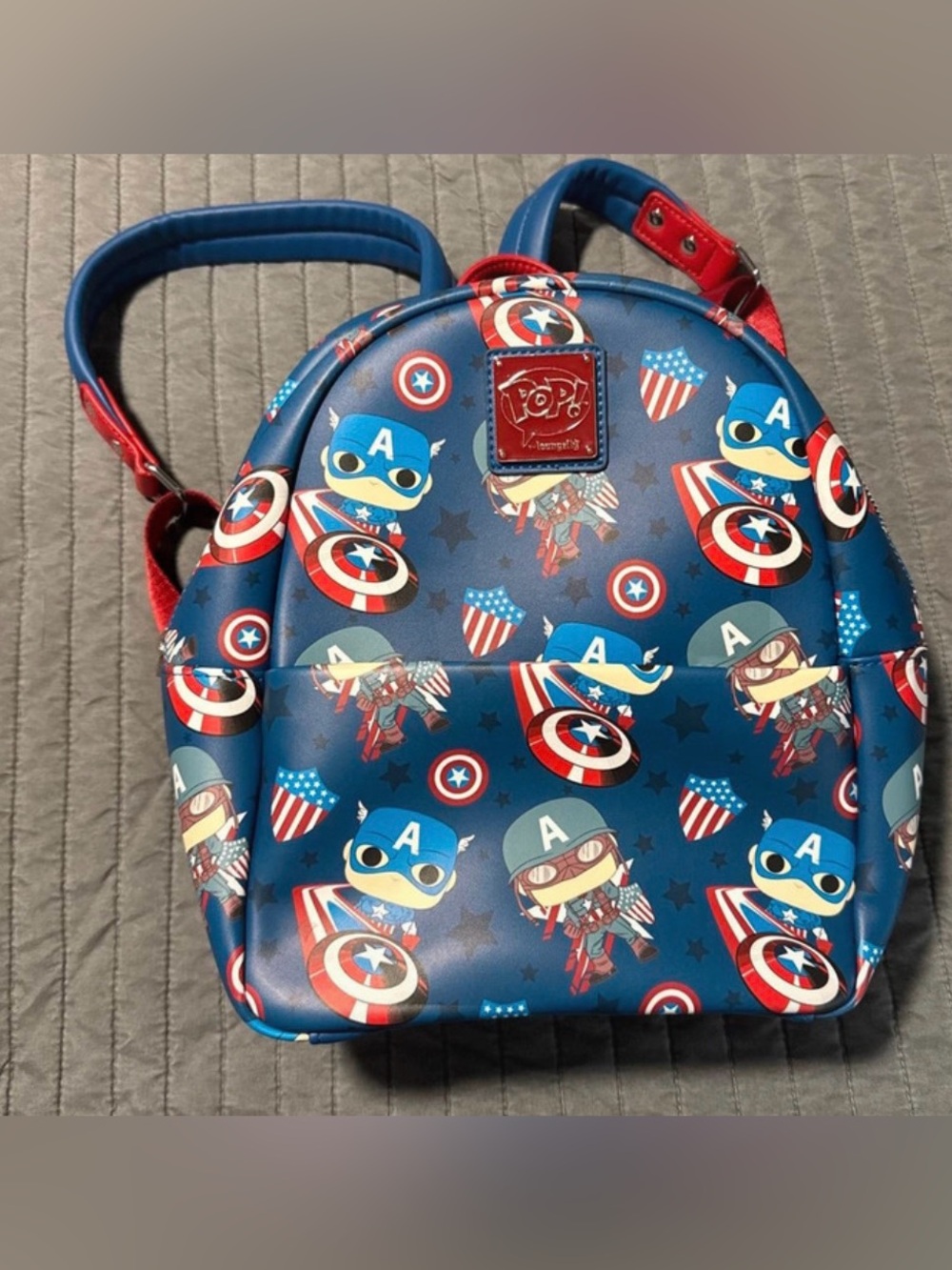 Loungefly Funko Pop Captain America Blue and Red  Mini Backpack
